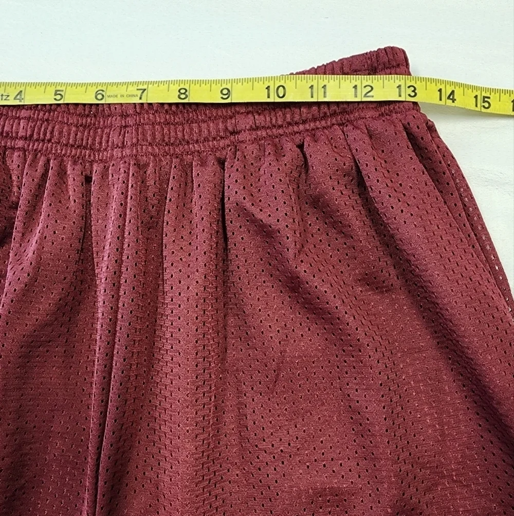 Burgundy Mesh Basketball Shorts Athletic Gym Drawstring Size XL - Picture 8 of 10